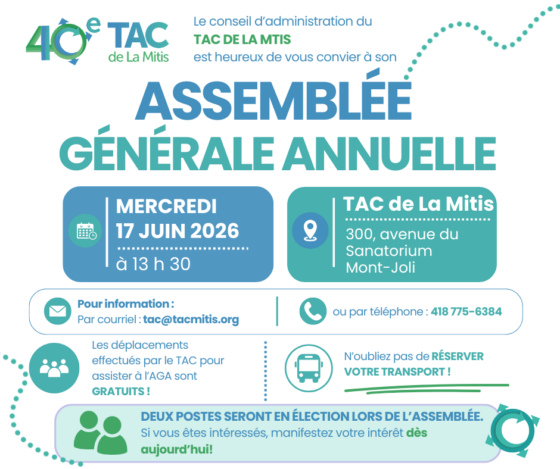 Assemblée générale annuelle – TAC de La Mitis